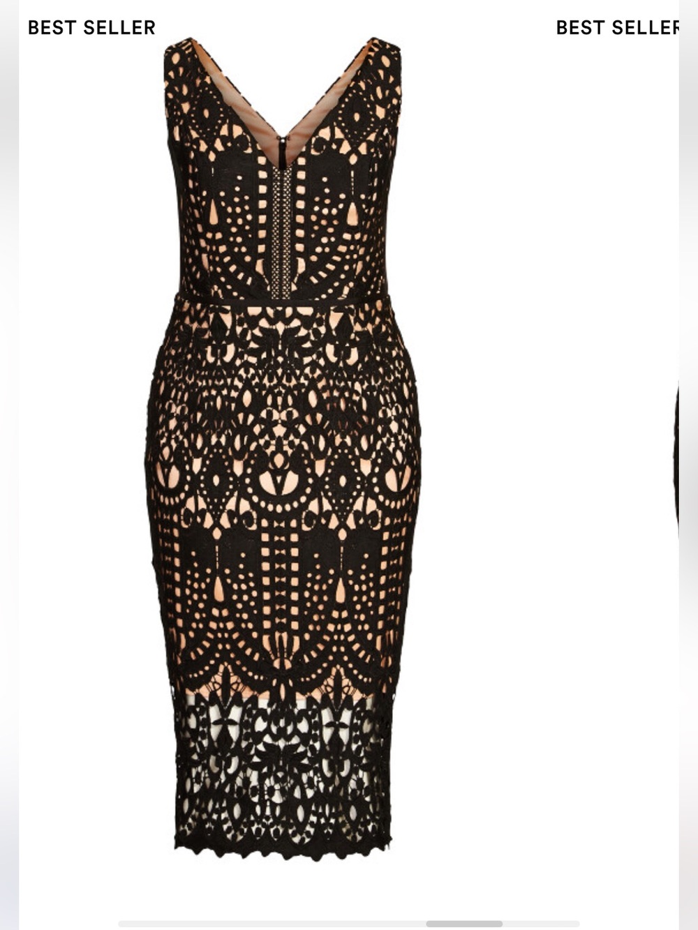 City Chic Black Lace Overlay Maxi Dress with Nude Underlay